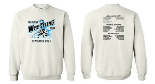 THWC AAU State - White Crewneck Sweatshirt