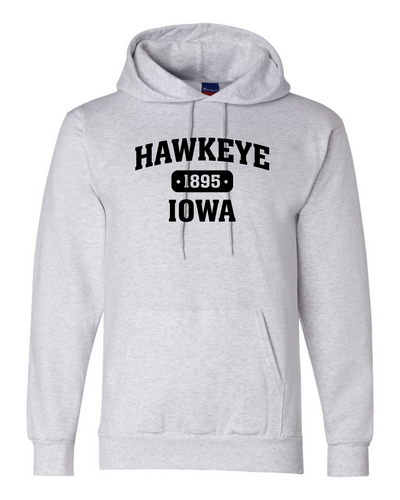 Hawkeye, Iowa - Adult - Hooded Sweatshirt - Ash