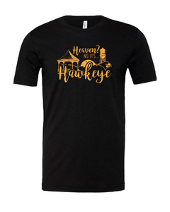 Heaven? No....It's Hawkeye! - Heather Black Tee